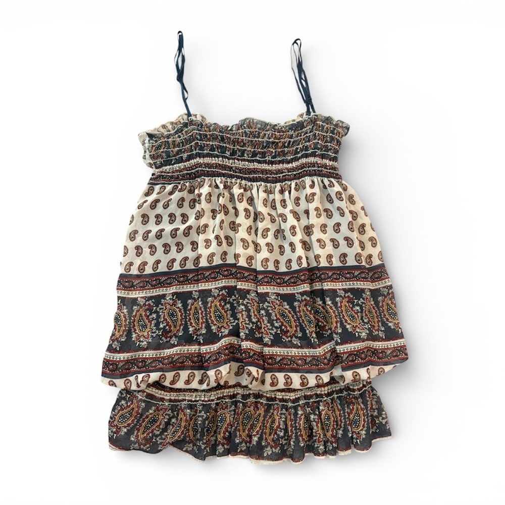 Boho Paisley Tiered Smocked Camisole Blouse